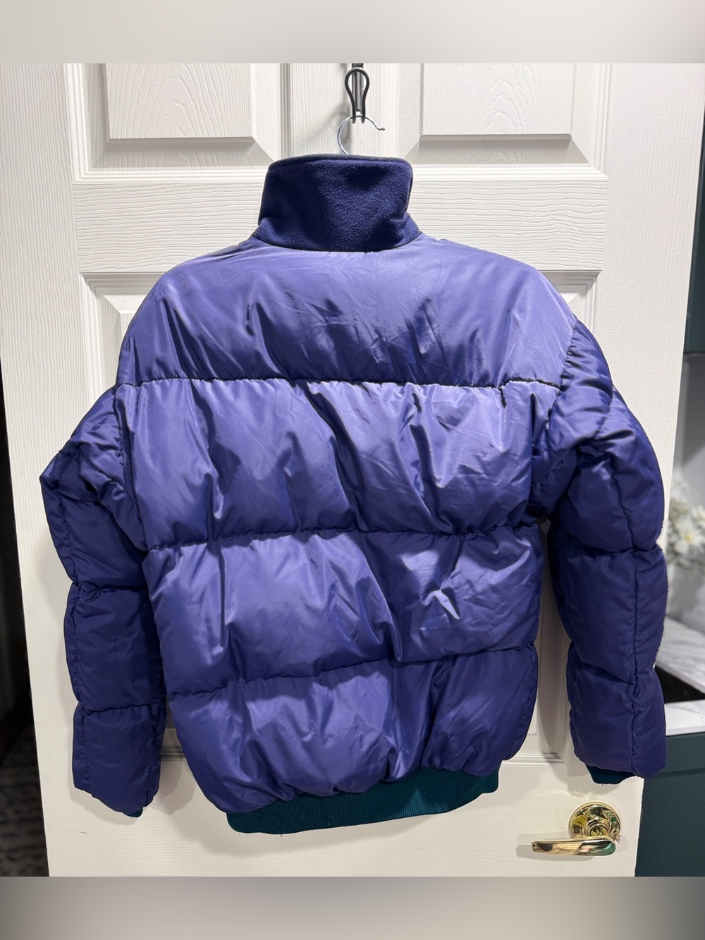 VTG 90s Columbia Reversible Down Puffer Jacket Men's Small Teal Purple - Picture 11 of 12